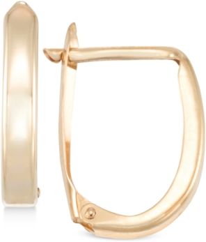 Polished U-Hoop Earrings in 10k Gold