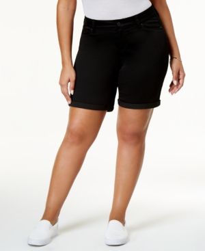 Trendy Plus Size Denim Bermuda Shorts