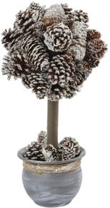 Snowy Pinecone Arrangement in Ceramic Planter