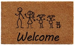 Stick Family 24" x 36" Coir/Vinyl Doormat Bedding