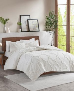 Madison Park Pacey Full/Queen 3 Piece Cotton Chenille Geometric Comforter Set Bedding
