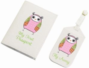 Owl Luggage Tag and Passport Set