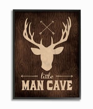 Little Man Cave Moose Wood Grain Framed Giclee Art, 16" x 20"