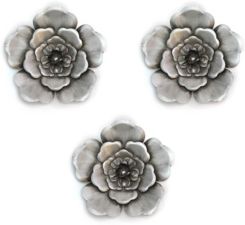 Silver-tone Metal Wall Flowers Set of 3