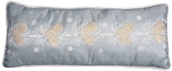 Winter Pine Cone Christmas Pillow, 10" x 24"