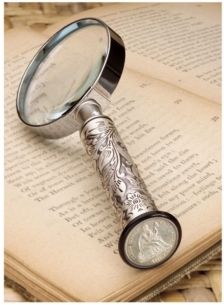 Silver Seated Liberty Dime Magnifying Glass
