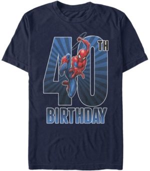 Fifth Sun Men's Marvel Spider-Man Swinging 40th Birthday Short Sleeve T-Shirt