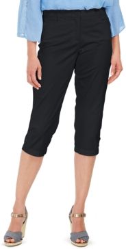 Petite Button-Hem Comfort-Waist Capri Pants, Created for Macy's