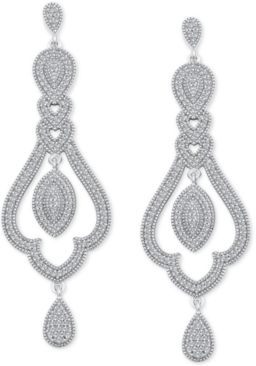Diamond Vintage-Inspired Drop Earrings (1/2 ct. t.w.) in Sterling Silver