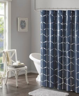 Raina 72" x 72" Printed Metallic Shower Curtain Bedding