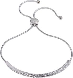 Silver-Tone Pave Twist Bar Slider Bracelet, Created for Macy's