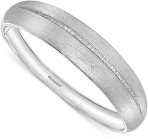 Effy Diamond Satin Finish Bangle Bracelet (1/3 ct. t.w.) in Sterling Silver