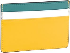 Colorblocked Nappa Leather Card Case