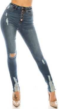 High-Rise Curvy Destructed Skinny Ankle Jeans