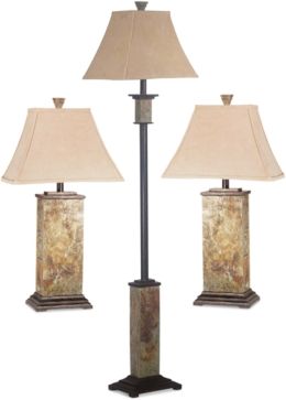 Rustic 3 Piece Lamp Set