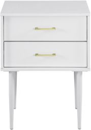 20" Two-Drawer Side Table - White