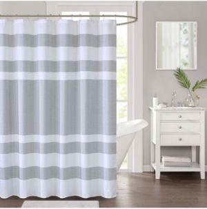 Decor Studio Spa Waffle Textured Stripe 72" x 72" Shower Curtain, Created for Macy's Bedding