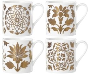Global Tapestry Gold Set/4 Dessert Mugs