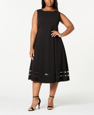 Trendy Plus Size Illusion-Hem Midi Dress
