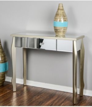 Heather Ann Amelia Mirrored Console Table with Drawer