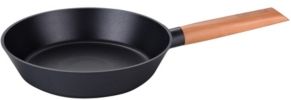 Aluminum Round Frying Pan with Wood Moulding Handle 9.4"