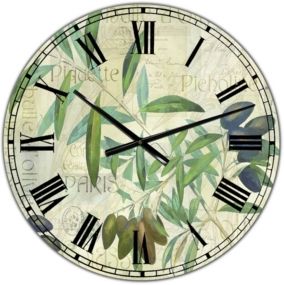 Olives Picholines Oversized Cottage Wall Clock - 36" x 28" x 1"