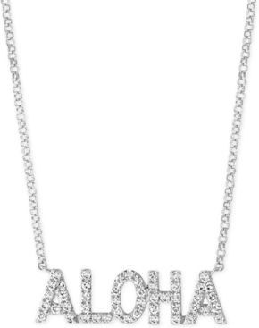 Effy Diamond Aloha 18" Pendant Necklace (1/4 ct. t.w.) in 14k White Gold