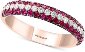 Effy Certified Ruby (3/4 ct. t.w.) & Diamond (1/3 ct. t.w.) Band in 14k Rose Gold