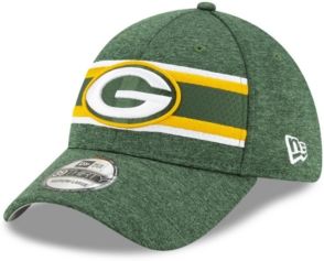 Green Bay Packers Striped Front Tech 39THIRTY Stretch Fitted Cap