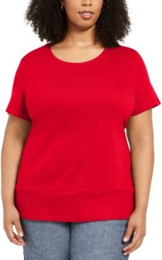 Plus Size Cotton Snap-Detail Shirt, Created for Macy's