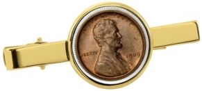 1909 First-Year-Of-Issue Lincoln Penny Coin Tie Clip