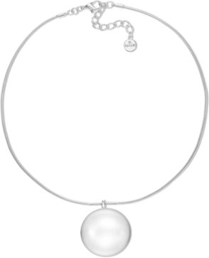 Silver-Tone Orb Pendant Necklace, 19" + 3" extender, Created for Macy's