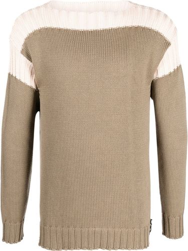 Two-Tone Cotton And Cashmere Roundneck Sweater