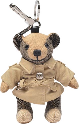 Burberry, Thomas Trench Keychain in Check Beige, Donna, Taglia: ONE Size