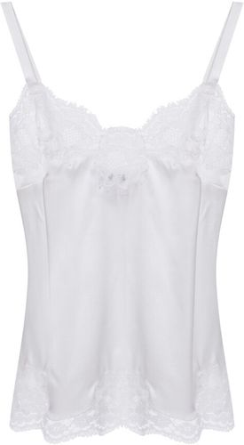 Dolce & Gabbana, Silk pyjama top Bianco, Donna, Taglia: XL