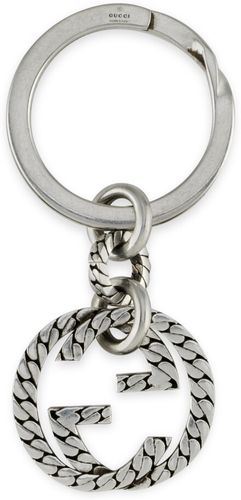 Gucci, Gucci - Ybf678644001 - Argento 925 - Key ring in sterling silver with Interlocking G details Grigio, Donna, Taglia: ONE Size