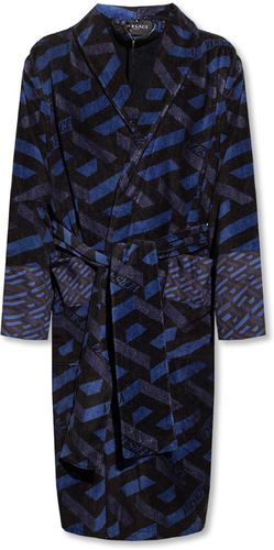 Versace, Robe with logo Blu, Uomo, Taglia: XL,M