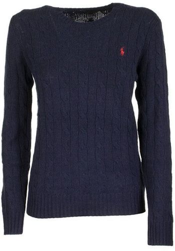 Ralph Lauren, Cable knit wool and cashmere sweater Blu, Donna, Taglia: XS