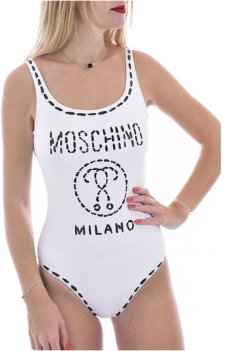 Moschino, Big logo swimsuit Bianco, Donna, Taglia: L