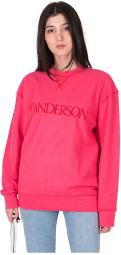 JW Anderson, Inside Out Contrast Sweatshirt Jw0029 Pg04490 Rosa, Donna, Taglia: XS