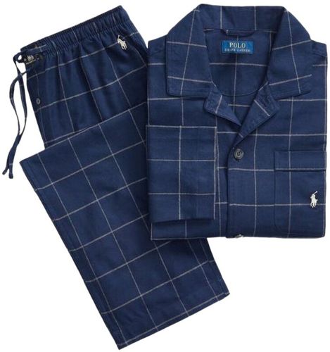 Polo Ralph Lauren, Cotton Flannel Pajama Set Blu, Uomo, Taglia: XL