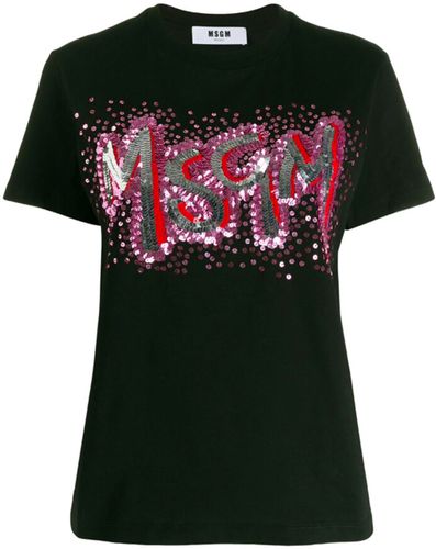 Msgm, T-shirt Nero, Donna, Taglia: M