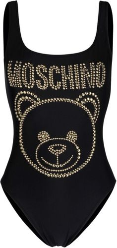 Moschino, ONE Piece Swimsuit With Logo Nero, Donna, Taglia: 46 IT