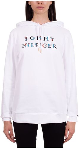 Tommy Hilfiger, Felpa con logo floreale Bianco, Donna, Taglia: S