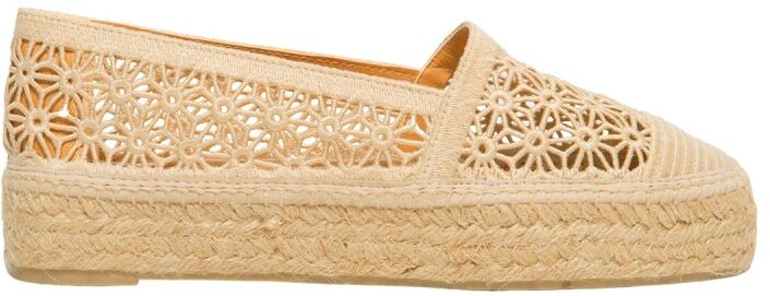 Castañer, Espadrillas piatta realizzata in crochet Beige, Donna, Taglia: 37 EU