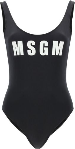 Msgm, Swimsuit with logo Nero, Donna, Taglia: M