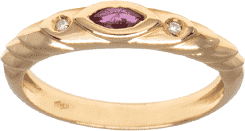 Anello in Oro Rosa con Diamanti e Rubino - AN635/519R