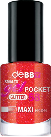 smalto gelPOCKET - disponibile in 28 colori - 58 strawberry glitter