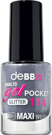 smalto gelPOCKET - disponibile in 28 colori - 114 glitter blue jeans