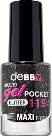 smalto gelPOCKET - disponibile in 28 colori - 119 glitter black